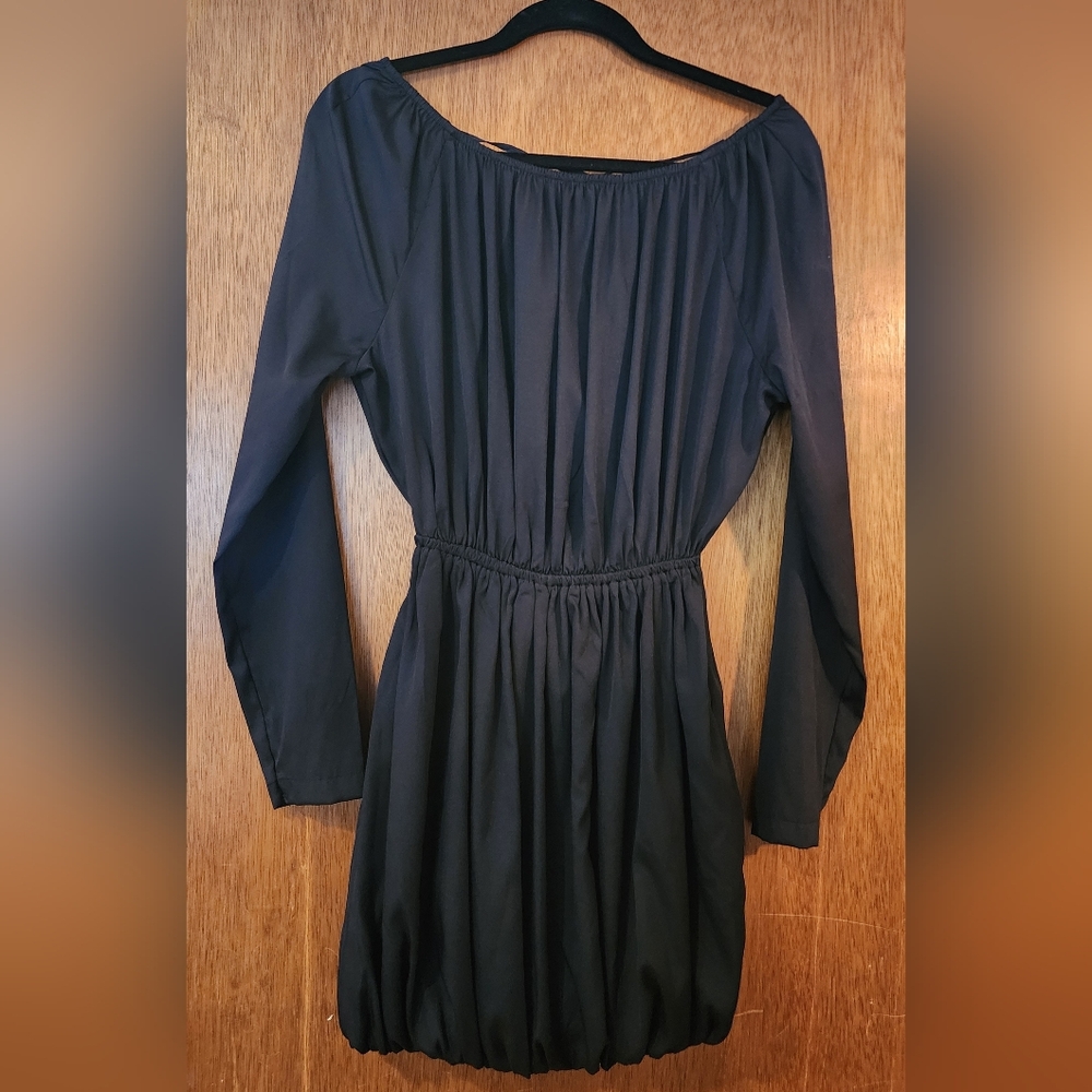 Converse One Star Women's Bubble Dress Black Size Small Draped Back With Tags